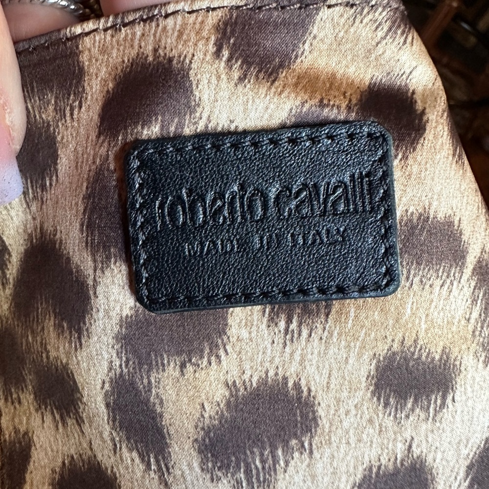 Stunning Roberto Cavalli Black Python Clutch - image 4